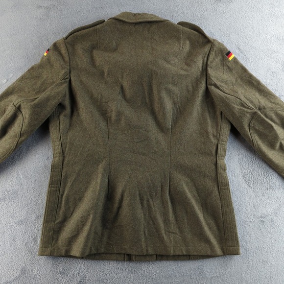 Vintage 80s German Military Field Jacket Mens Large Green Wool Bundeswehr Coat - Picture 5 of 10